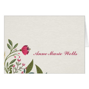 Notecard floral doblado con la foto opcional