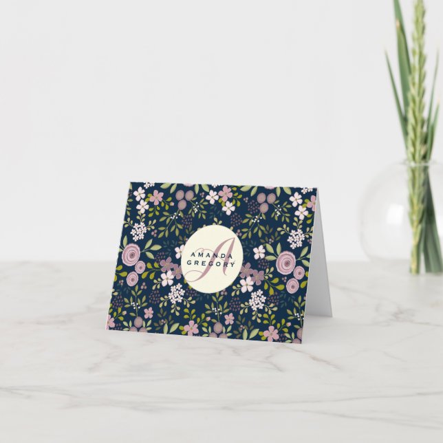 Notecard personalizado de floral silvestre (Anverso)