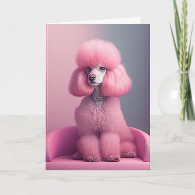 NOTECARIOS DE PERRO DE POODLE DE PINK (Anverso)