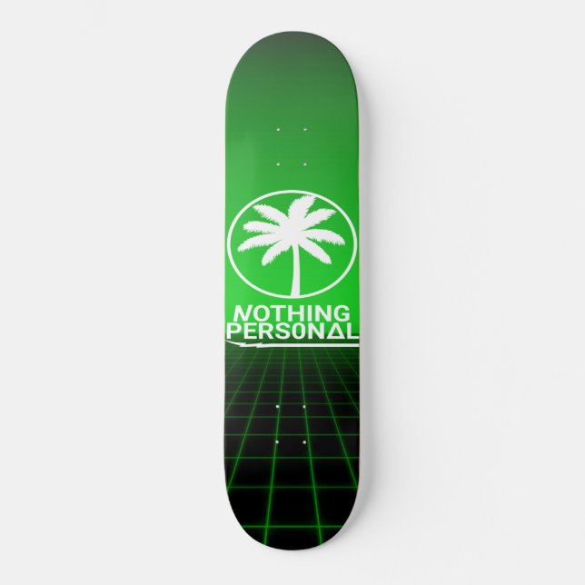 Nothing Personal Synthwave Grid Skateboard (Anverso)