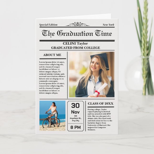 Noticias de Graduación Invitación de Keepsake - Im (Anverso)