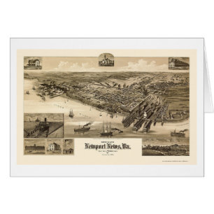 Noticias de Newport, mapa panorámico del VA - 1891