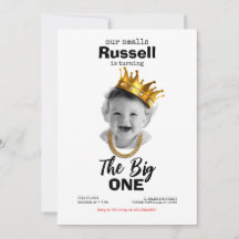 Notoria invitación de foto de un primer cumpleaños