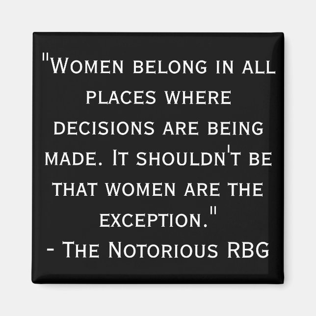 Notorio imán de citas en blanco y negro RBG (Frente)