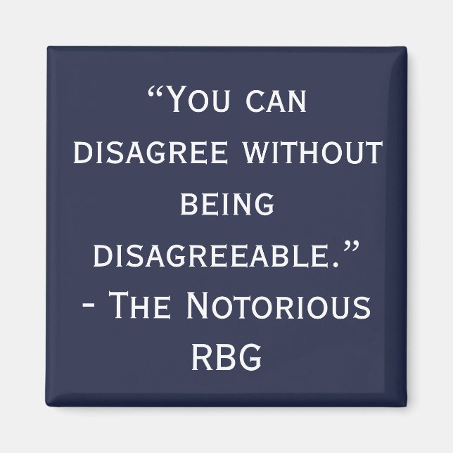 Notorio RBG discrepa con el imán de citas (Frente)