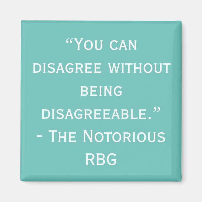 Notorio RBG discrepa con el imán de citas (Frente)