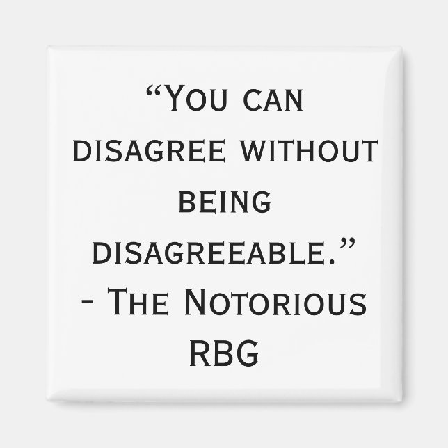 Notorio RBG discrepa con el imán de citas (Frente)