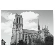 Notre Dame arte en la pared Metalizado en blanco y