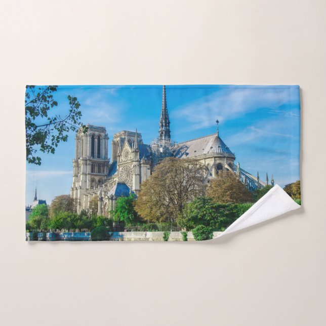 Notre Dame de París en Francia (Toalla de mano)