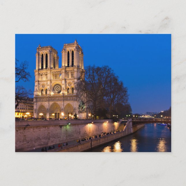 Notre Dame durante la postal crepuscular (Anverso)