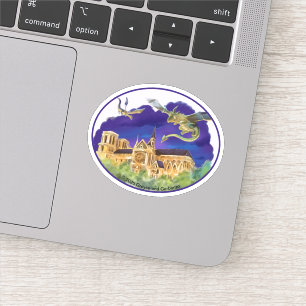 Notre Dame Oval Vinyl Pegatina (Diversos tamaños)