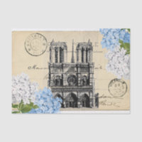 Notre Dame Paris Flor Azul Papel de timbre postal