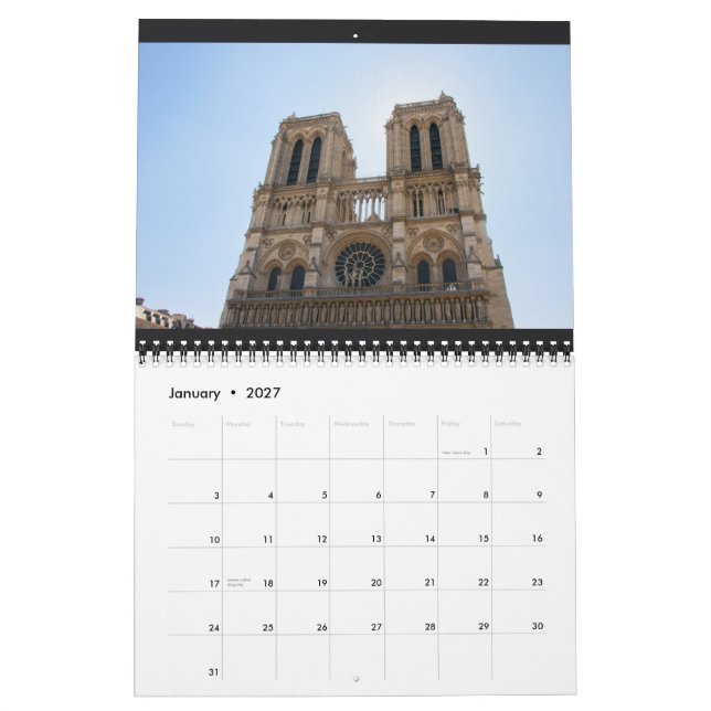 Notre Dame y calendario 2014 de Sainte-Chapelle (Jan 2027)