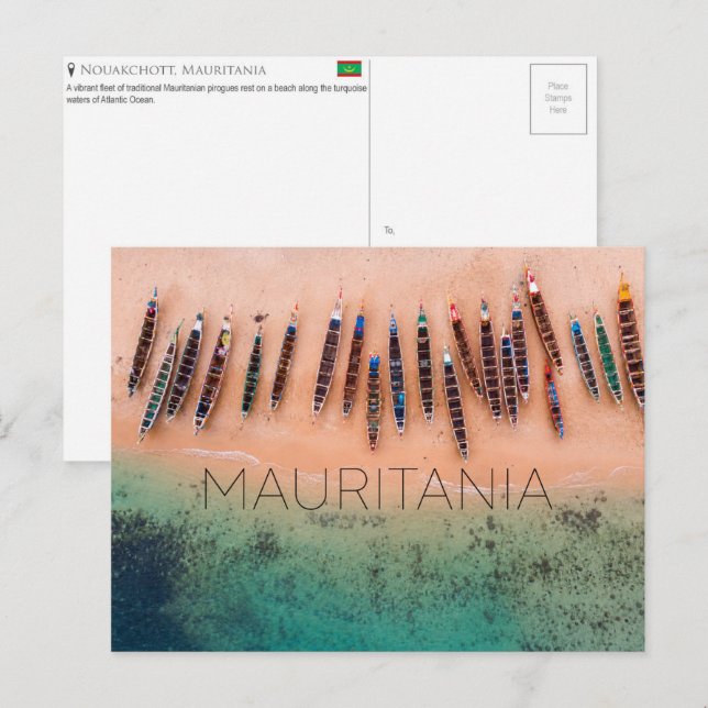 Nouakchott, Mauritania Tarjeta Postal de Viaje (Anverso / Reverso)