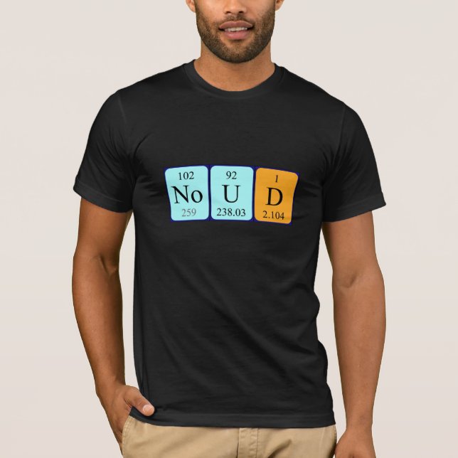 Noud camisa de nombre de tabla periódica (Anverso)