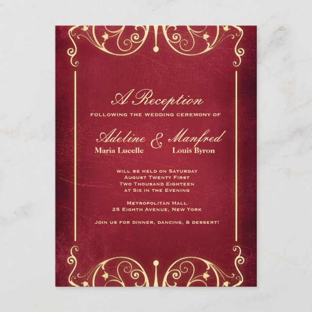 Nouveau Victorian: Recepción roja y dorada (Anverso)