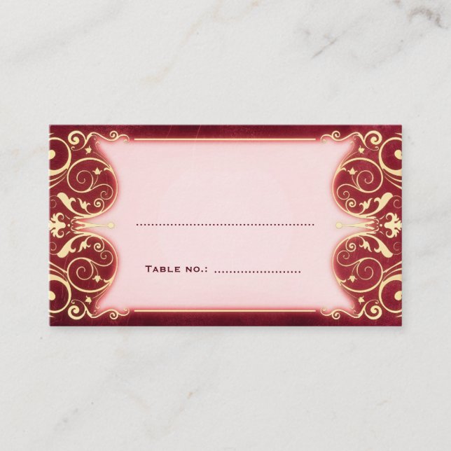 Nouveau Victorian: Tarjeta de Escort de Mesa Roja  (Anverso)