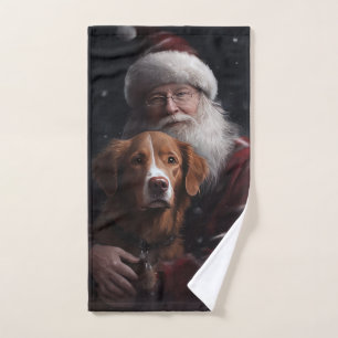 Nova Scotia Duck Toller con Santa Claus Festivo