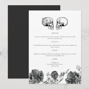 NOVA Til Death Vintage Menú Boda de cráneo gótico