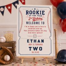 Novato del Año Béisbol 2do Cumpleaños Niños 