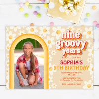 Nove Groovy Years Novena Invitación de foto de cum