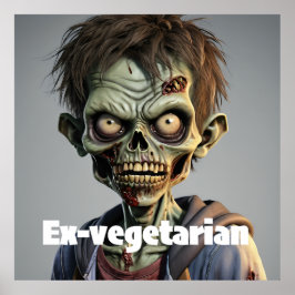 Novedad de impresión vegetariana adolescente zombi
