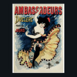 Novedades de arte vintage<br><div class="desc">Comuníquese con nosotros si necesita ayuda para cambiar el tamaño. Anuncio de promoción de Art Nouveau francés antiguo para un cabaret abierto todos los días Artista: Albert Guillaume, 1895 Título: Embajadores Duclerc, tous les jours (diario) Colores principales: rojo, azul, amarillo Una joven mujer está bailando la lata-lata francesa en el...</div>