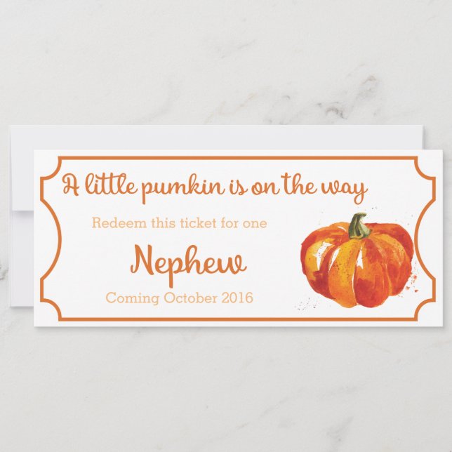 Novedades de la Invitación de bebé de calabaza (Anverso)