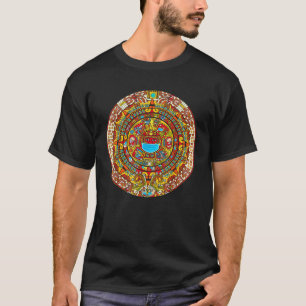 Novedosa camiseta del calendario azteca maya 2020