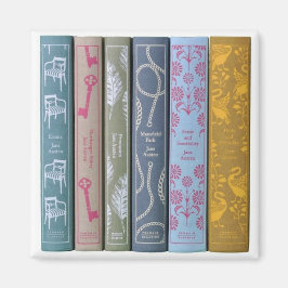Novelas de Jane Austen en un imán