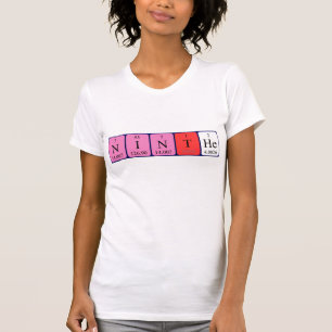 Novena camiseta de nombre de tabla periódica