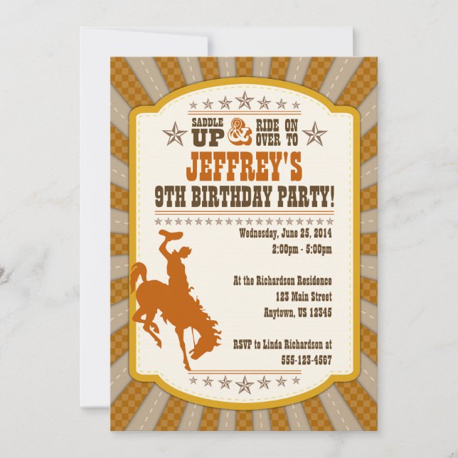 Novena Invitación a la fiesta de cumpleaños (Anverso)