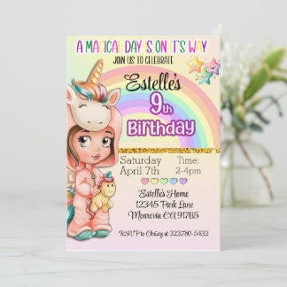 Novena invitación a unicornio por el Día Mágico