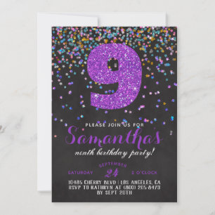 Novena Invitación al Confetti de Cumpleaños