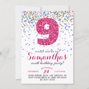 Novena Invitación al Confetti de Cumpleaños