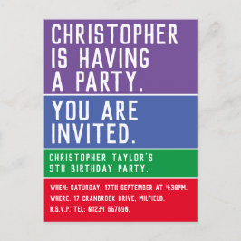 Novena invitación para fiesta de cumpleaños del ni