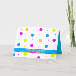 Novena tarjeta de cumpleaños de Polka Dot colorido