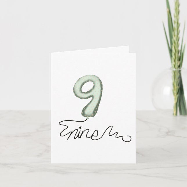 Novena tarjeta de globo de cumpleaños (Anverso)