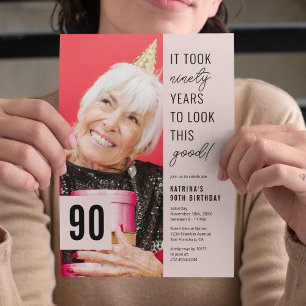 Noventa invitaciones a la fiesta de cumpleaños 90 