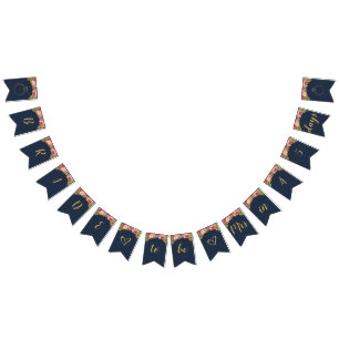 Novia a estar en bandera nupcial de la ducha de