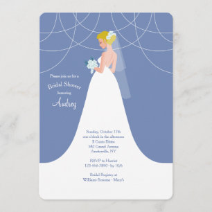 Novia a ser invitación rubia de la ducha