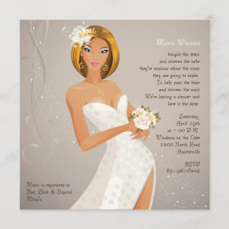 Novia atractiva - invitación nupcial de la ducha