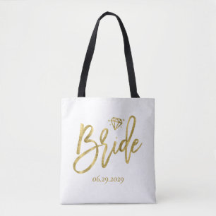 Novia Blanca Con Bolsa Boda De Diamantes