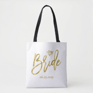 Novia Blanca Con Bolsa Boda De Diamantes