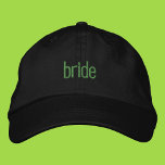 Novia Chica verde veraniego bordado papá Gorra<br><div class="desc">moda minimalista novia gorra papá en texto verde</div>