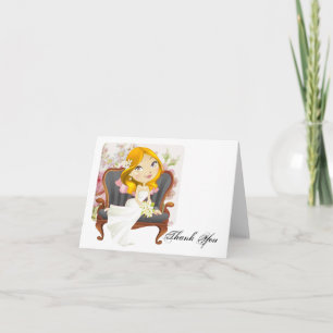 Novia De Dibujos Animados Adorables Agradecimiento