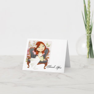 Novia De Dibujos Animados Lindos Agradecimiento De