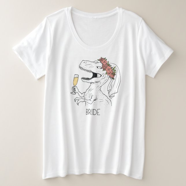 Novia de dinosaurio más tamaño V-Cuello (Anverso del diseño)