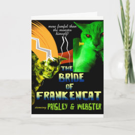 Novia de la tarjeta de Frankencat Halloween