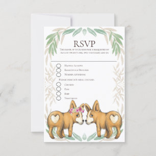Novia de perro de Corgi y boda de Groom RSVP